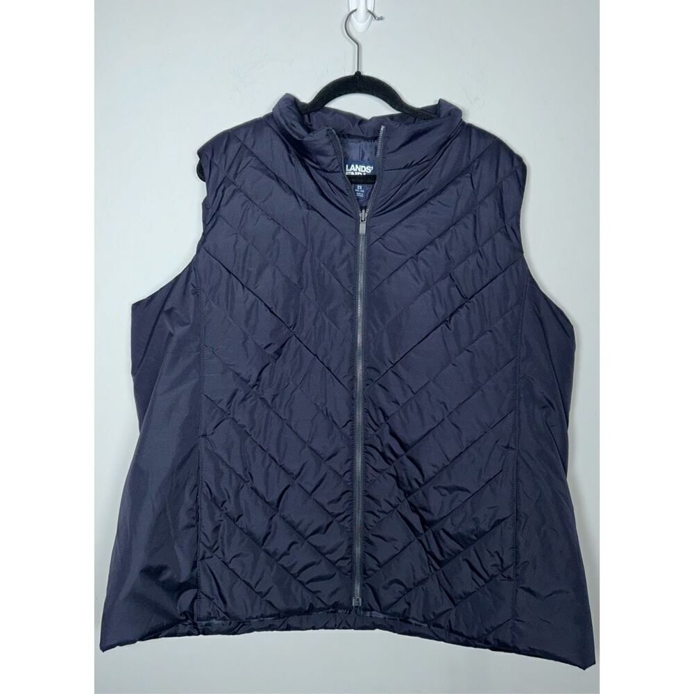 Lands' End Women's insulated puffer vest in navy blue size 2XL 16-36
